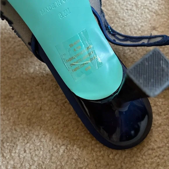 Betsey Johnson Nikki Embroidered Slingback Evening Pump navy blue 8.5 - Picture 8 of 10